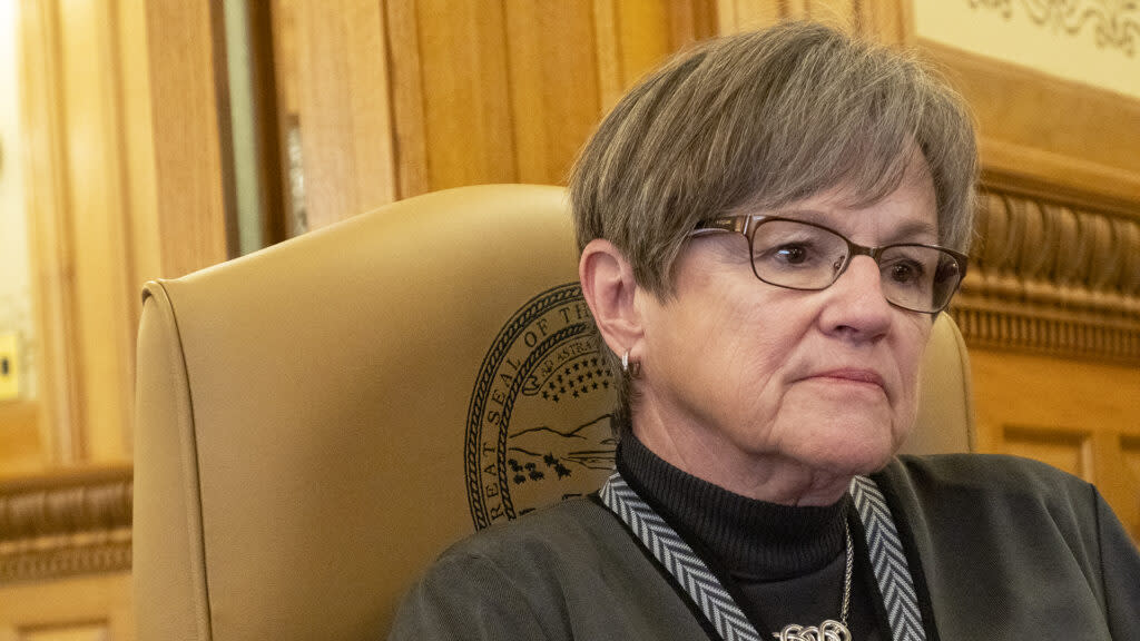 Gov. Laura Kelly answers questions during a Dec. 19, 2023, interview.