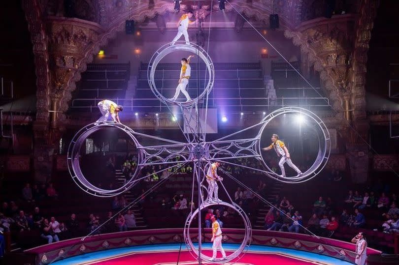 Wheel Of Death act at Blackpool Tower Circus