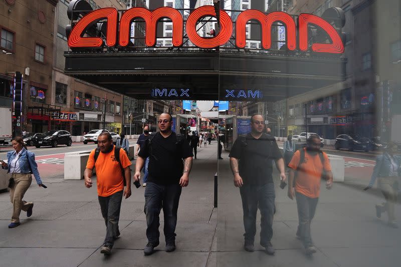 FILE PHOTO: An AMC theatre is pictured in Times Square in New York City