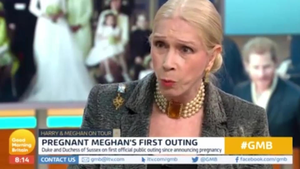 The royal author and TV personality appeared on Good Morning Britain to discuss Meghan Markle’s pregnancy