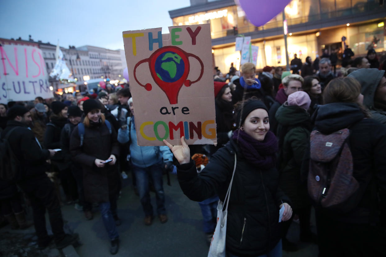 Demo zum Internationalen Frauentag 2018 in Berlin (Bild: Getty Images)