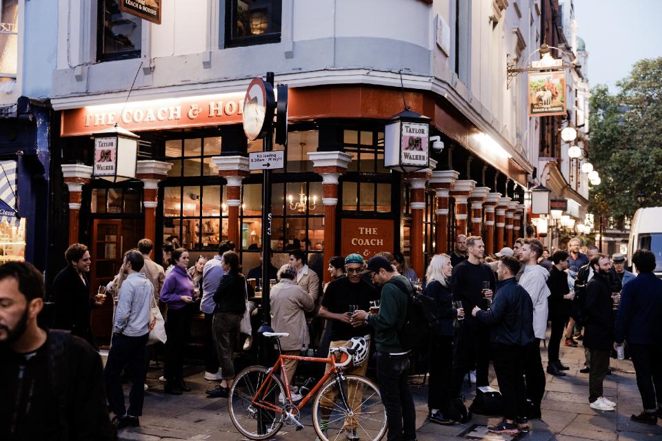 The Coach & Horses - Pub - Soho - London - exterior - patrons