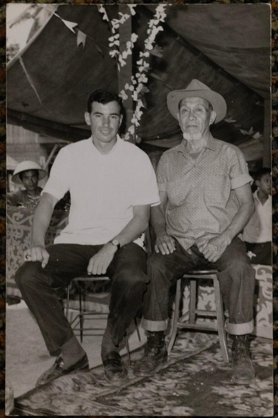 Shrewsbury resident Donald Yates, left, with his friend "Tex" while Yates served in the Peace Corps in the early 1960s in the Philippines.