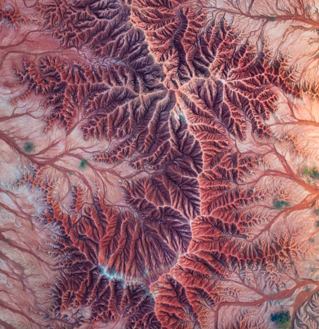 The image from Johan Vandenhecke shows a birdseye view of the Tatacoa desert in Colombia (Picture: Johan Vandenhecke)