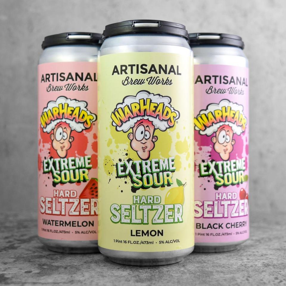 Warheads seltzers in Watermon, Lemon, and Black Cherry