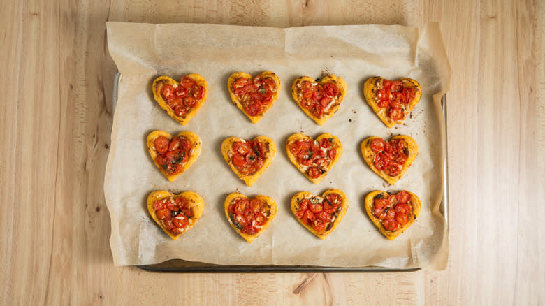 baked tomato pastry hearts