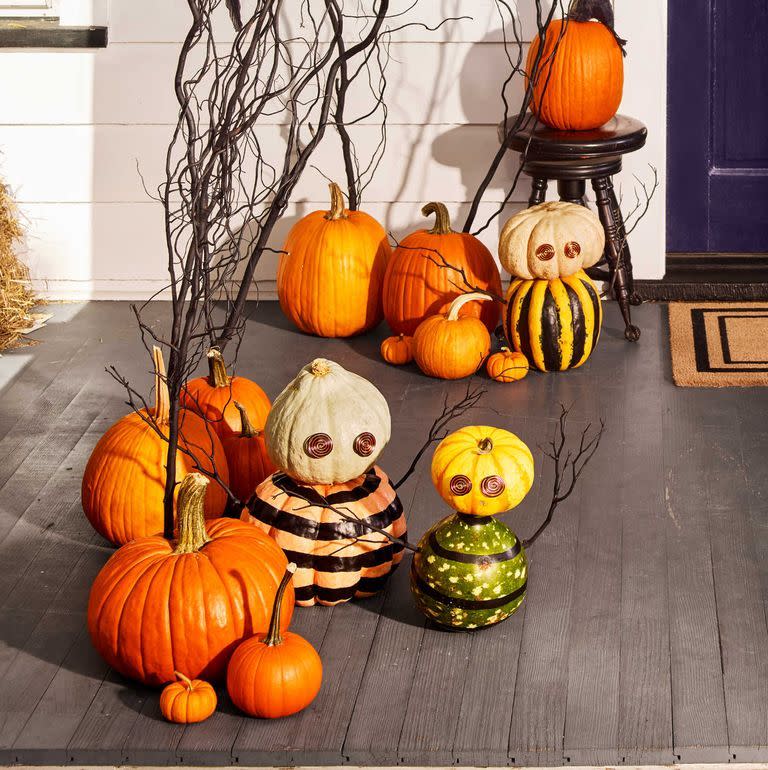 <p>All you need to make these stunning and spooky pumpkins is aluminum wire, your favorite paint colors, a few pumpkins, and some twigs from your yard. </p><p><a class="link " href="https://www.amazon.com/Aluminum-Bendable-Sculpting-Jewelry-Thickness/dp/B07Q7NKZ6P?tag=syn-yahoo-20&ascsubtag=%5Bartid%7C10070.g.331%5Bsrc%7Cyahoo-us" rel="nofollow noopener" target="_blank" data-ylk="slk:SHOP ALUMINUM WIRE;elm:context_link;itc:0;sec:content-canvas">SHOP ALUMINUM WIRE</a></p>