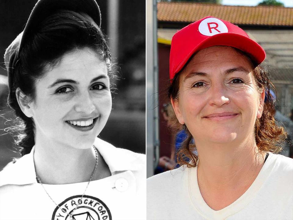 <p>Tracy Reiner was Betty "Spaghetti" Horn — the Peaches' relief pitcher whose husband was killed in World War II. As the daughter of <em>A League of Their Own </em>director <a href="https://people.com/movies/a-league-of-their-own-cast-remember-penny-marshall/" rel="nofollow noopener" target="_blank" data-ylk="slk:Penny Marshall;elm:context_link;itc:0;sec:content-canvas" class="link ">Penny Marshall</a> and actor-filmmaker <a href="https://people.com/movies/rob-reiner-remembers-ex-wife-penny-marshall/" rel="nofollow noopener" target="_blank" data-ylk="slk:Rob Reiner;elm:context_link;itc:0;sec:content-canvas" class="link ">Rob Reiner</a>, and niece of screenwriter <a href="https://people.com/tag/garry-marshall/" rel="nofollow noopener" target="_blank" data-ylk="slk:Garry Marshall;elm:context_link;itc:0;sec:content-canvas" class="link ">Garry Marshall</a>, Tracy is Hollywood royalty. </p> <p>She continued to act in films like <em>Apollo 13 </em>(1995), <a href="https://people.com/movies/that-thing-you-do-cast-to-reunite-for-coronavirus-fundraiser-after-death-of-adam-schlesinger/" rel="nofollow noopener" target="_blank" data-ylk="slk:That Thing You Do;elm:context_link;itc:0;sec:content-canvas" class="link "><em>That Thing You Do</em></a> (1996)<em>, Riding in Cars with Boys</em> (2001), <em>Raising Helen</em> (2004), <em>Valentine's Day</em> (2010) and <a href="https://people.com/movies/the-princess-diaries-cast-then-and-now/" rel="nofollow noopener" target="_blank" data-ylk="slk:The Princess Diaries;elm:context_link;itc:0;sec:content-canvas" class="link "><em>The Princess Diaries</em></a> film series. Tracy was also the associate producer of the 2005 documentary <em>Children of the Revolution: Tune Back In</em>.</p> <p>The actress was last on-screen in 2015's <em>Chloe & Theo</em> as part of a cast headed by <a href="https://people.com/tag/dakota-johnson/" rel="nofollow noopener" target="_blank" data-ylk="slk:Dakota Johnson;elm:context_link;itc:0;sec:content-canvas" class="link ">Dakota Johnson</a>. After a nine-year hiatus, she is set to appear as Mrs. Broomfield in the upcoming 2024 biopic <em>Bogie and Bacall</em>, documenting the love story of actors <a href="https://people.com/celebrity/lauren-bacall-and-humphrey-bogart-onscreen-chemistry/" rel="nofollow noopener" target="_blank" data-ylk="slk:Humphrey Bogart and Lauren Bacall;elm:context_link;itc:0;sec:content-canvas" class="link ">Humphrey Bogart and Lauren Bacall</a> and the origins of the Rat Pack. </p> <p>Reiner is married to Matthew Conlan, with whom she shares five children.</p>