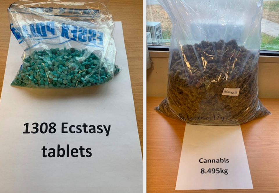 Ecstasy and cannabis was among the drugs that were found in envelopes being posted to addresses in the UK, Australia and America. (SWNS)