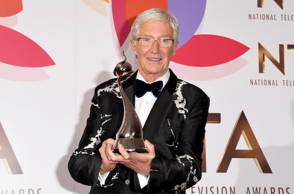 LONDON, ENGLAND - JANUARY 22:  Paul O'Grady with the award for Factual Entertainment Programme during the National Television Awards held at The O2 Arena on January 22, 2019 in London, England. (Photo by Stuart C. Wilson/Getty Images)