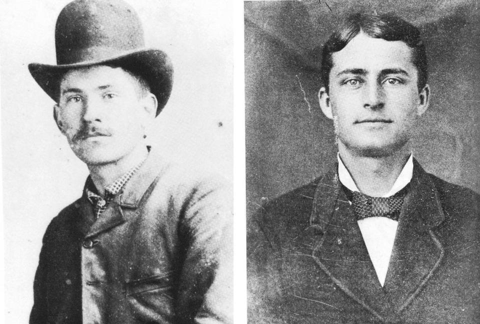 Craig Tolliver, left, and attorney Daniel Boone Logan, right, opposed each other during bloody hostilities in Rowan County in the 1880s.