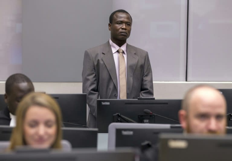 Ugandan rebel commander Dominic Ongwen stands in the courtroom of the International Criminal Court (ICC) at The Hague, on January 21, 2016