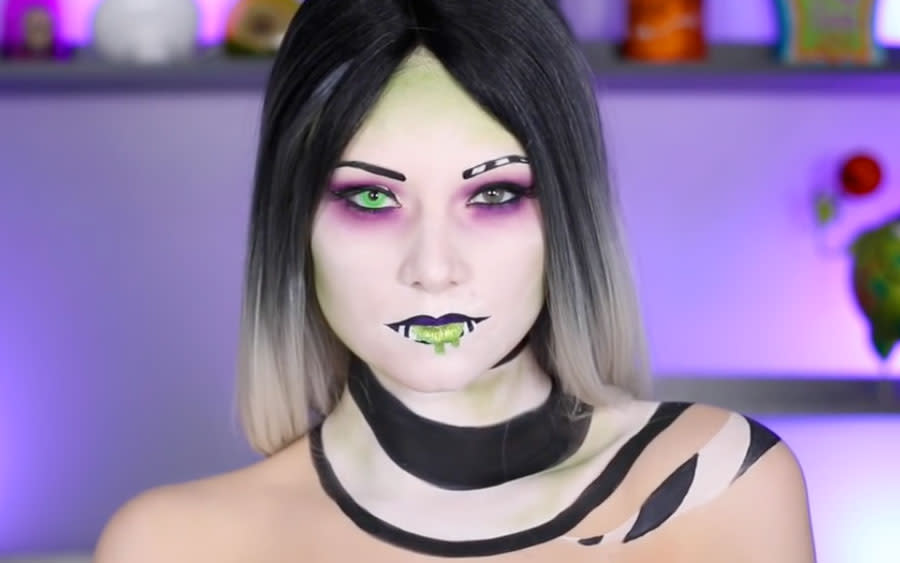 This glam “Beetlejuice” makeup tutorial will transform you into the ghost with the most for Halloween