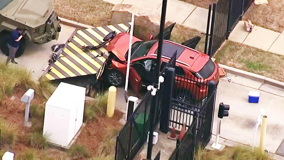 A person is in custody after allegedly ramming car into an Atlanta FBI building. (MSNBC)