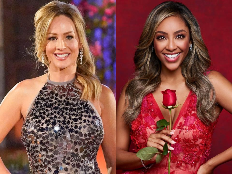 clare crawley and tayshia adams each as the bachelorette