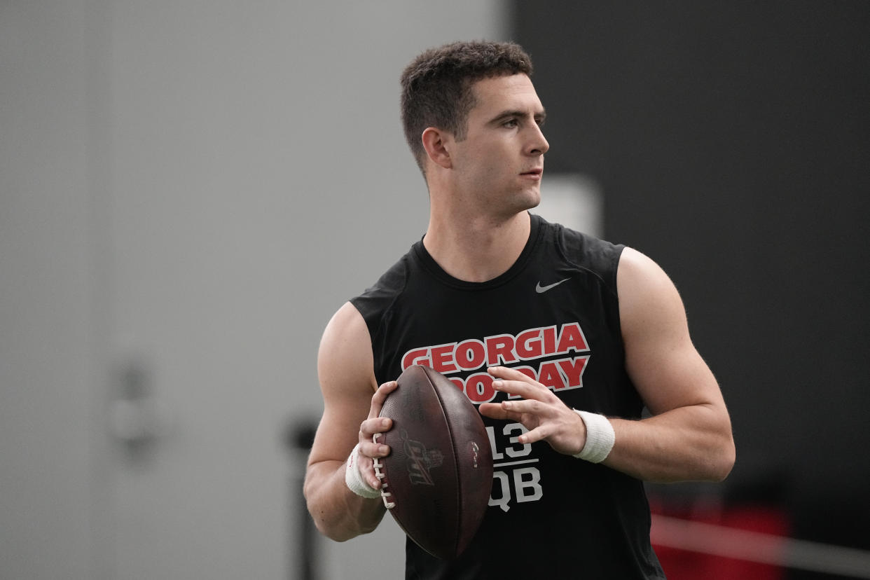 Did the Rams draft Georgia's Stetson Bennett in the fourth around ahead of some better quarterback prospects? Perhaps. (AP Photo/John Bazemore)