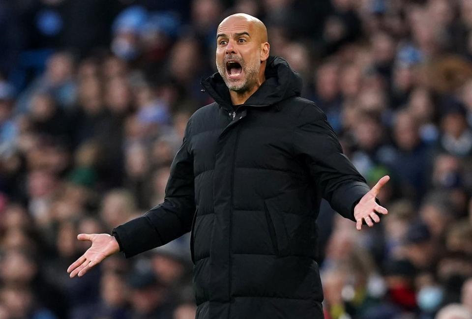 Pep Guardiola is preparing for a tough afternoon against West Ham (Martin Rickett/PA) (PA Wire)