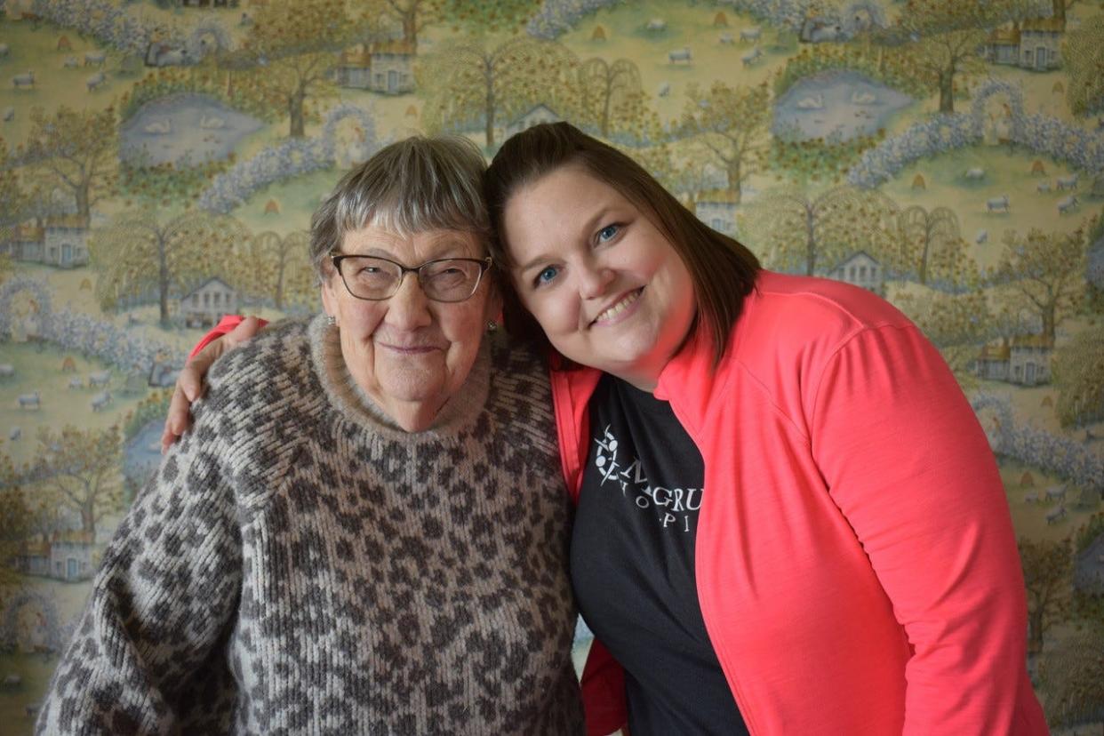 When Beverly Schaar, left, lost her job and was about to lose her home, neighbor Charlene Wiechman and the whole community stepped in to help.