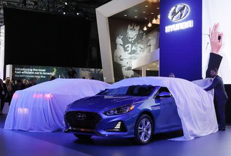 The 2017 Hyundai Ioniq is unveiled at the 2017 New York International Auto Show in New York City, U.S. April 12, 2017. REUTERS/Brendan Mcdermid