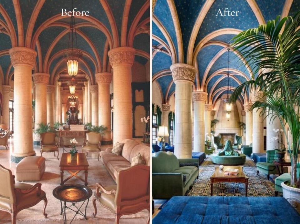 Fotos del lobby del Hotel Biltmore antes y después de una remodelación. Foto del 2018.