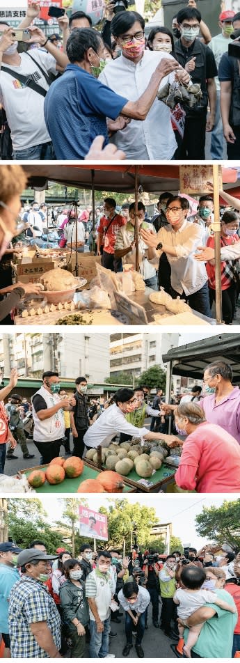 鳳山黃昏市場掃街拜票　陳其邁明起請假倒數衝刺