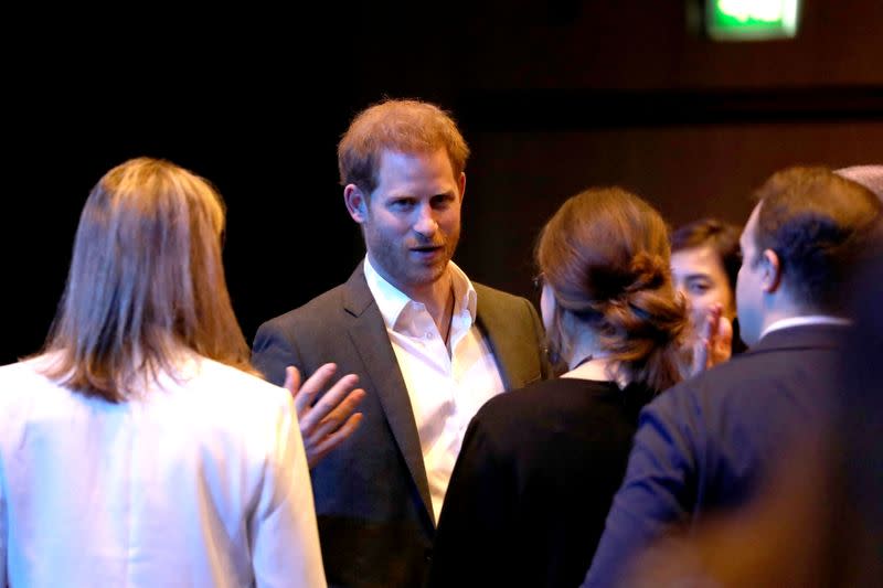 Britain's Prince Harry attends a summit on sustainable and ethical tourism at the Edinburgh International Conference Centre