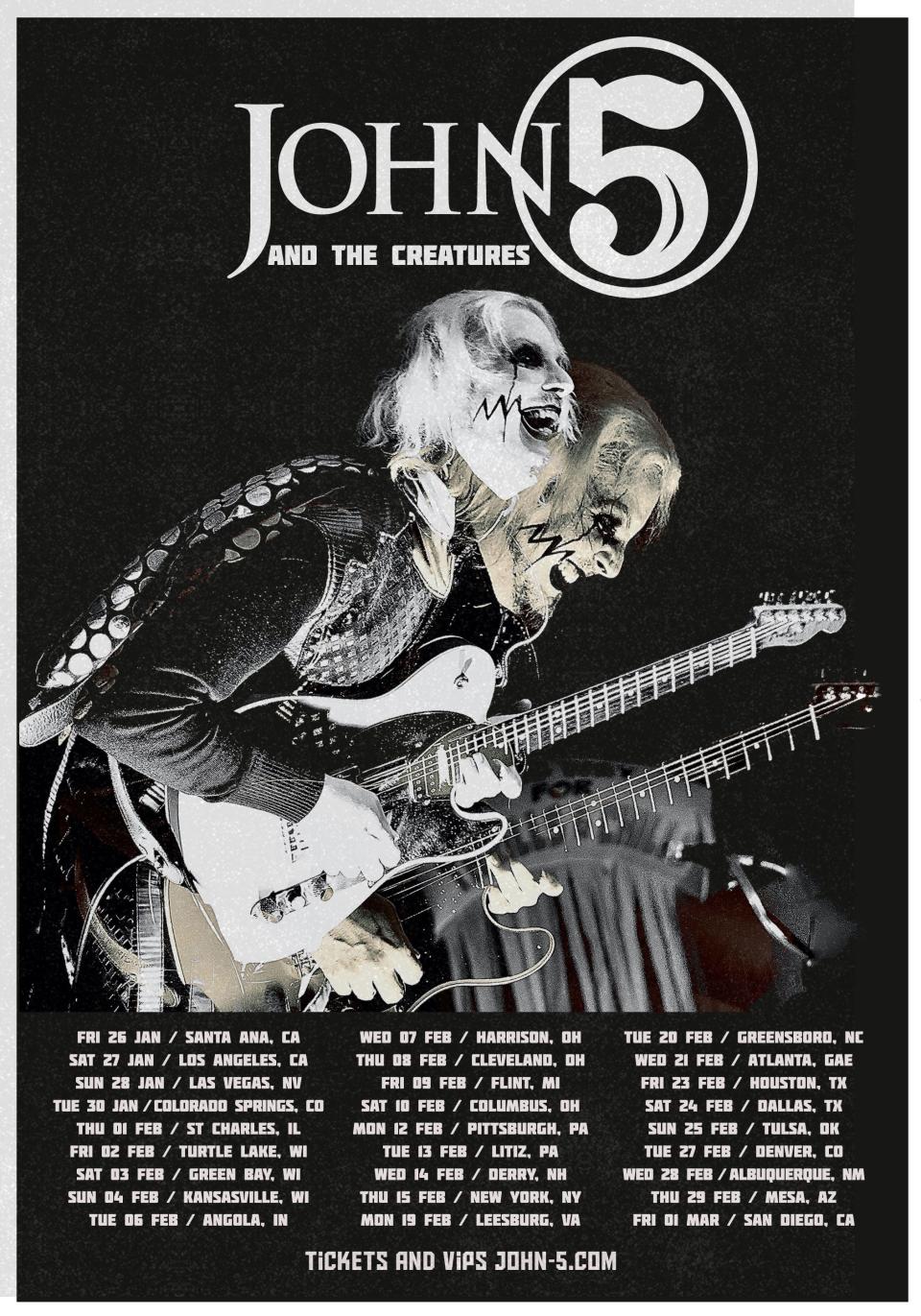 Famed guitarist John 5, who has performed with Marilyn Manson, Robb Zombie and Mötley Crüe, will be performing on Feb. 8 at Winchester Music Tavern in Lakewood.