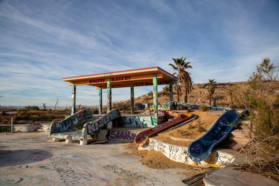 An abandoned water park in Newberry Springs, California.