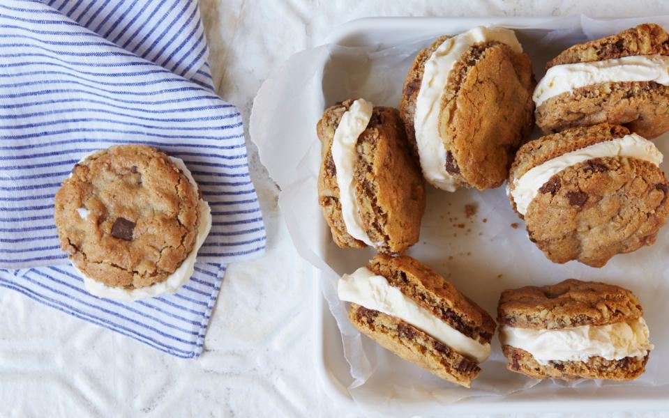 Walnut choc-chip ice cream cookies - Credit: Lisa Linder/Jennifer Joyce