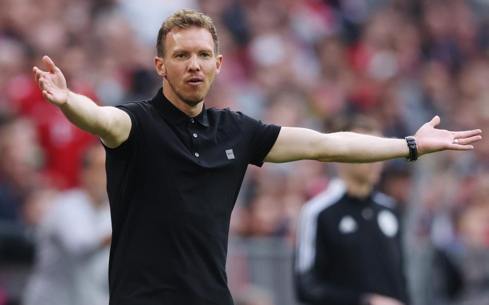 Julian Nagelsmann, Head Coach of FC Bayern Munich reacts during a Bundesliga match - Alexander Hassenstein/Getty Images