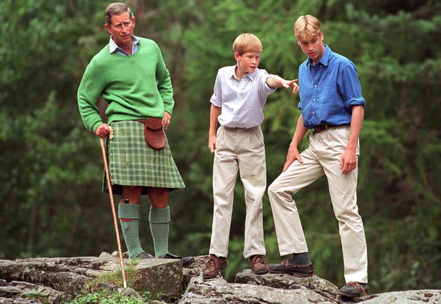 Tim Graham/Getty Images King Charles shared a throwback photo of himself with Prince William and Prince Harry on Father's Day