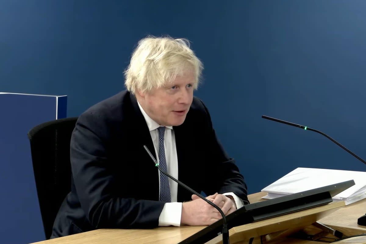 Boris Johnson said that he did not back a ‘let it rip’ strategy (UK Covid-19 Inquiry/PA) (PA Media)