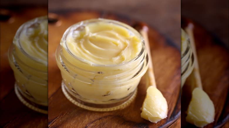 whipped butter in small jar