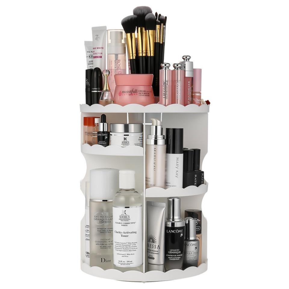 Makeup Organizer, LIFU 360 Degree Rotating and Adjustable Multi-Function Cosmetic Storage Box