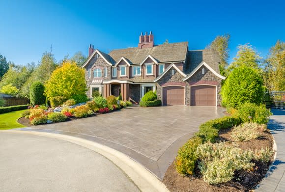 Large house with large driveway