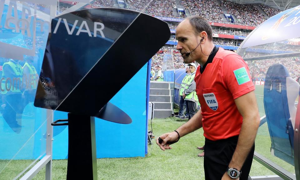 Referees have the chance to review the footage if the VAR advises them to and rarely disagree with the officials back in Moscow