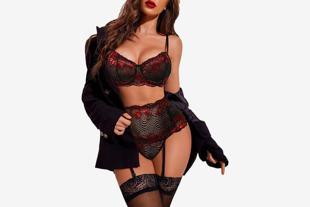 Avidlove Lingerie Set Sexy Ruffle Bra and Panty Set Two Piece