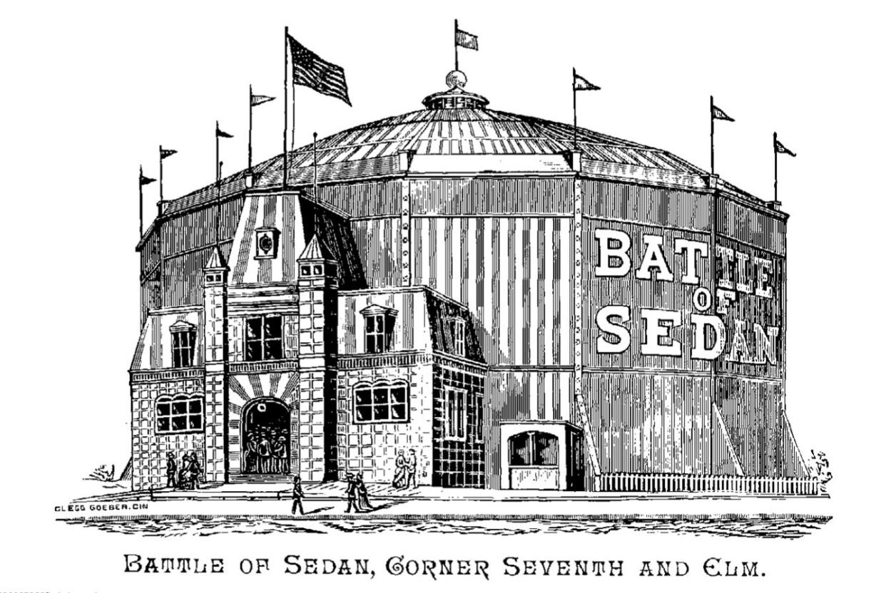 The Battle of Sedan building at Seventh and Elm streets appeared in the “Illustrated Business Directory and Picturesque Cincinnati 1886.”