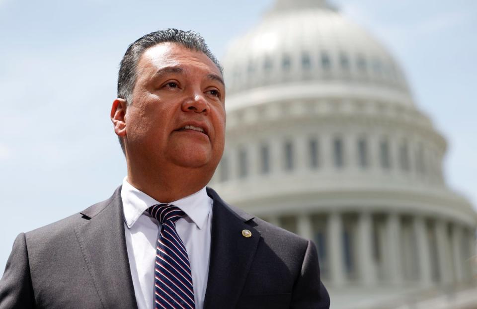 Democratic Senator Alex Padilla of California criticised the fact that Democrats are only talking about immigration enforcement and not talking about relief for migrants (Getty Images)