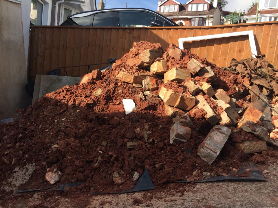 Rubble outside Wendy's house