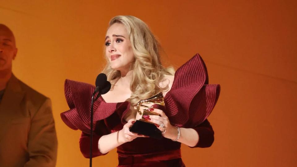 Singer Adele at the 65th Grammy Awards in 2023