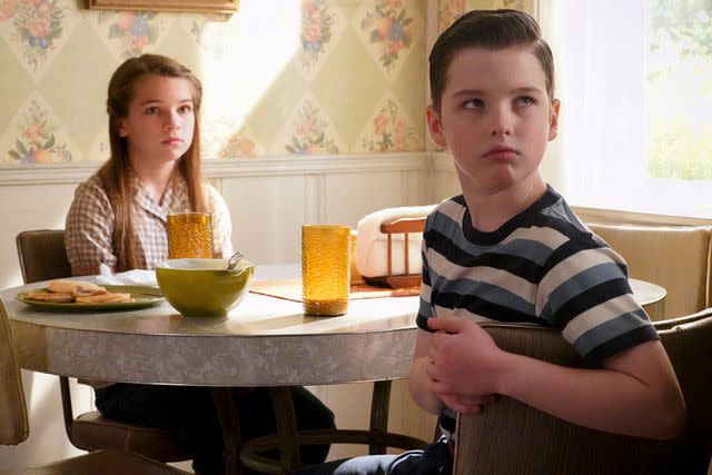 Bill Inoshita/CBS via Getty Raegan Revord and Iain Armitage in a scene from season 3 of 'Young Sheldon.'