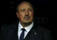 Real Madrid's coach Rafael Benitez looks on from bench before match. Real Madrid v Rayo Vallecano - Spanish Liga BBVA - Santiago Bernabeu stadium, Madrid, Spain - 20/12/15. REUTERS/Sergio Perez