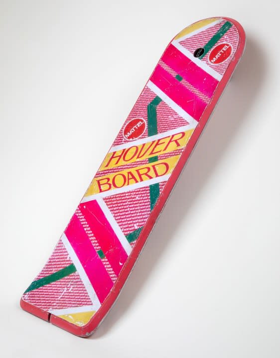 A hoverboard seen in "Back to the Future Part II" is shown in this undated photo provided by Studio Auctions and Michael Simon.