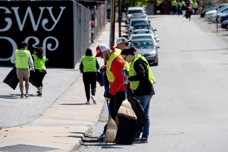 Asheville Greenworks and Beloved Asheville called together more than 200 volunteers for a trash cleanup event April 19, 2022, which resulted in the gathering of 700 pounds of trash.