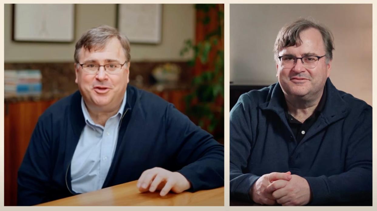 Composite photo of Reid Hoffman and AI Reid Hoffman