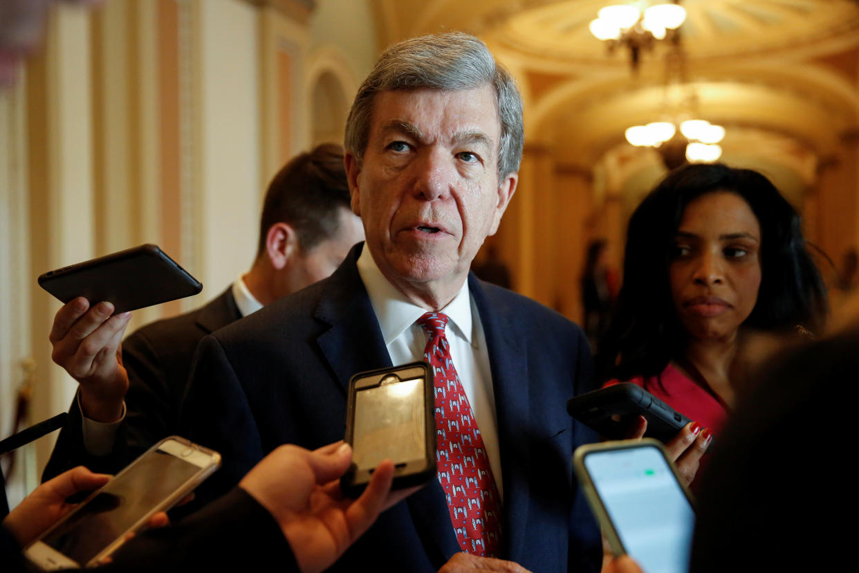 Senator Roy Blunt (R-MO) speaks with reporters at the U.S. Capitol. (Photo: Joshua Roberts/Reuters)