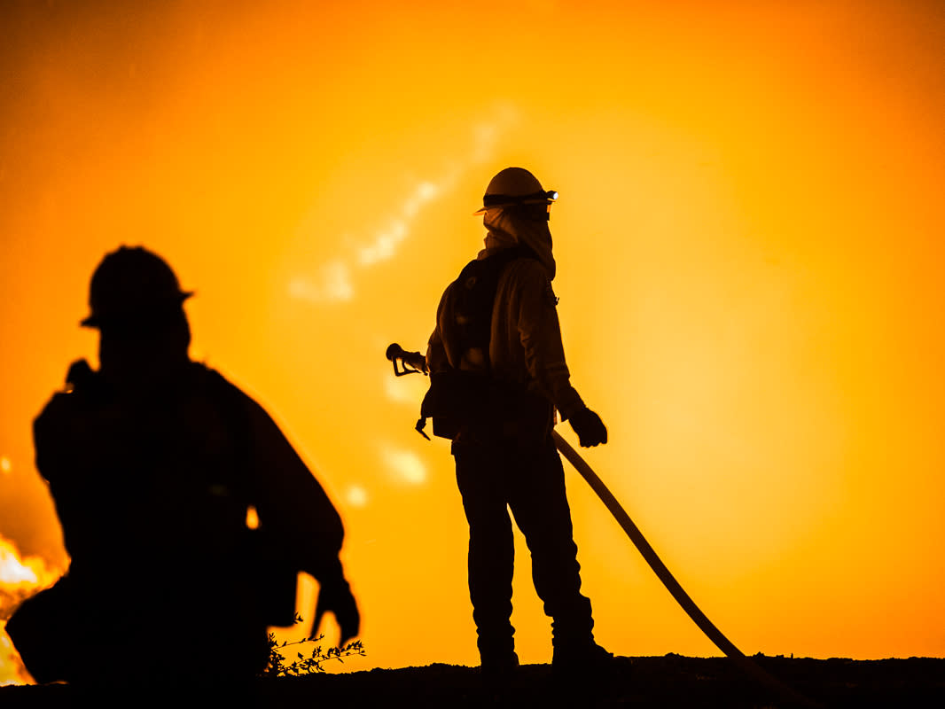 Riverside County Fire Department posted photographs of the enormous blaze to social media on Saturday evening: Riverside County Fire Department/Twitter