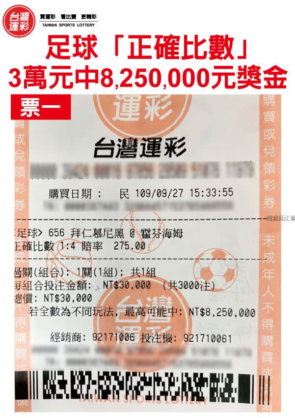 彩迷朋友投注運彩勝分差贏得高額獎金。（圖／台灣運彩提供）