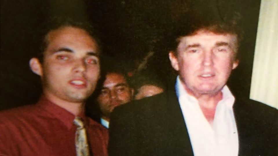 This photo from 2002 shows Brian Butler and Donald Trump at a Christmas Party at Mar-a-Lago in Palm Beach, Florida. Credit: - Obtained by CNN